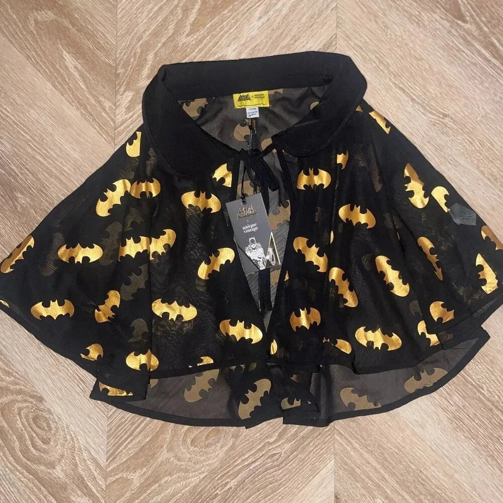 Batgirl Cape With Gold Bats